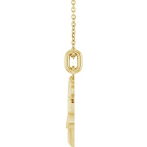 14K Yellow Gold 27.6 X 15.55 Mm 20 In Polished Anchor Necklace