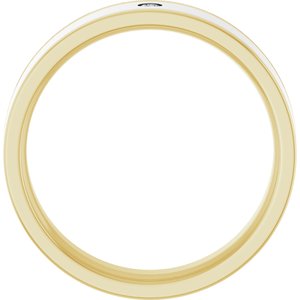 14K Yellow/White Gold 6 Mm Si2-Si3, G-H Polished .03 Ct Natural Diamond Flat Band Size 10