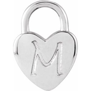Sterling Silver 8.5 X 6 Mm Polished Engravable Heart-Shaped Lock Pendant