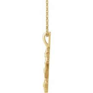 14K Yellow Gold 25.02 X 9.42 Mm 16-18 In Polished Vintage-Inspired Floral Necklace