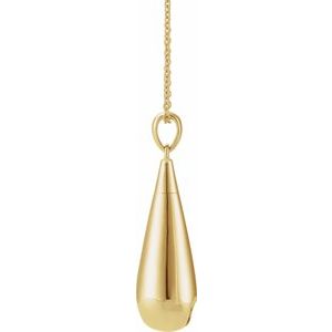 10K Yellow Gold Without Box Polished Tear Of Love Ash Holder Necklace