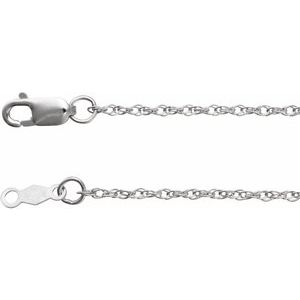 18K Yellow Or White Gold 1.25 mm Rope Adjustable 16-18" Chain
