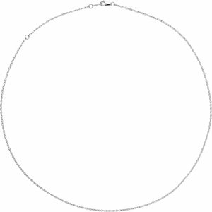 18K Yellow Or White Gold 1.25 mm Rope Adjustable 16-18" Chain