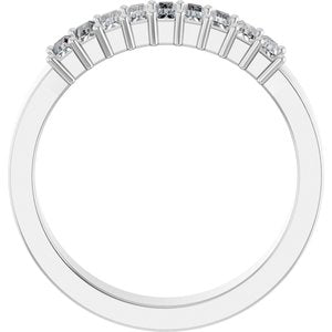 14K White Gold Straight Baguette 4 X 1.5 Mm Polished 1/2 Ctw Lab-Grown Diamond Anniversary Band Size 7