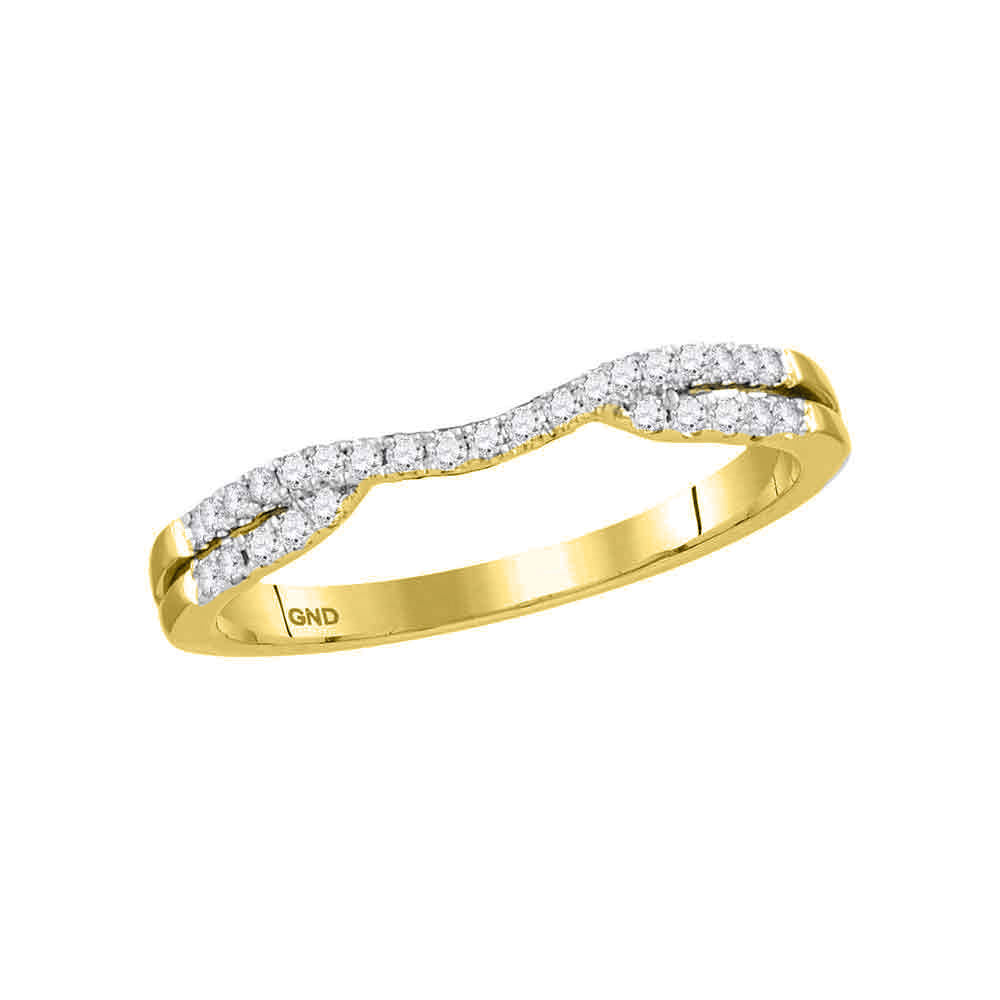 14K Yellow Or White Gold Womens Round Diamond Contour Wrap Ring Guard Enhancer 1/6 Cttw, Womens Size: 5-10