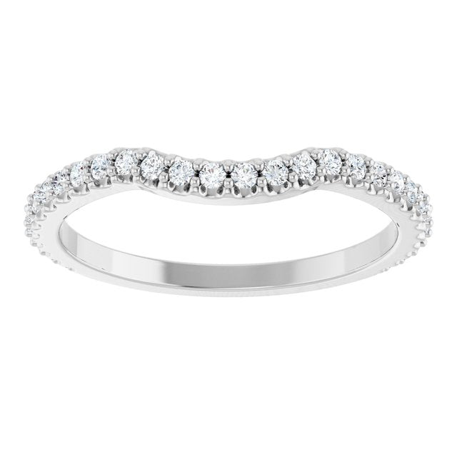 Platinum Round 1.3 Mm Polished 1/4 Ctw Lab Grown Diamond Contour Band, Size 7