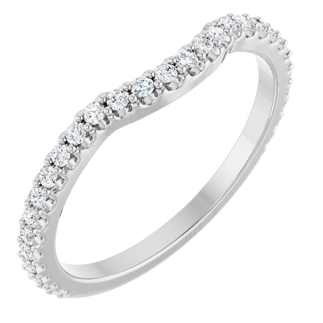 Platinum Round 1.3 Mm Polished 1/4 Ctw Lab Grown Diamond Contour Band, Size 7