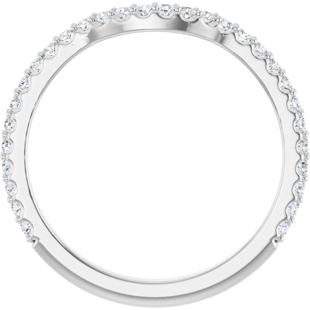 Platinum Round 1.3 Mm Polished 1/4 Ctw Lab Grown Diamond Contour Band, Size 7