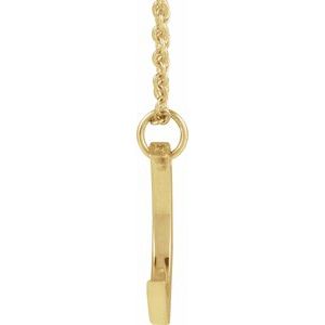 14K Yellow Gold Round 1.3 Mm G-H I1 .01 Ct Natural Diamond Accented Crescent Moon Necklace, Length: 18 In