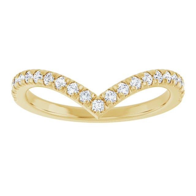 14K Yellow Gold Round 1.5 Mm Polished 1/4 Ctw Lab Grown Diamond Contour Band, Size 7