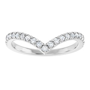 14K White Gold Lab-Grown Diamond Round 1.5 Mm Polished 1/4 Ctw Lab Grown Diamond Contour Band Size 7