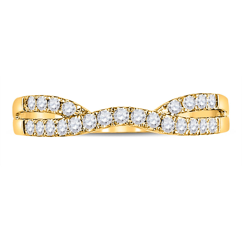 14K Yellow Or White Gold Womens Round Diamond Ring Contour Enhancer Wedding Band 1/4 Cttw, Womens Size: 5-10