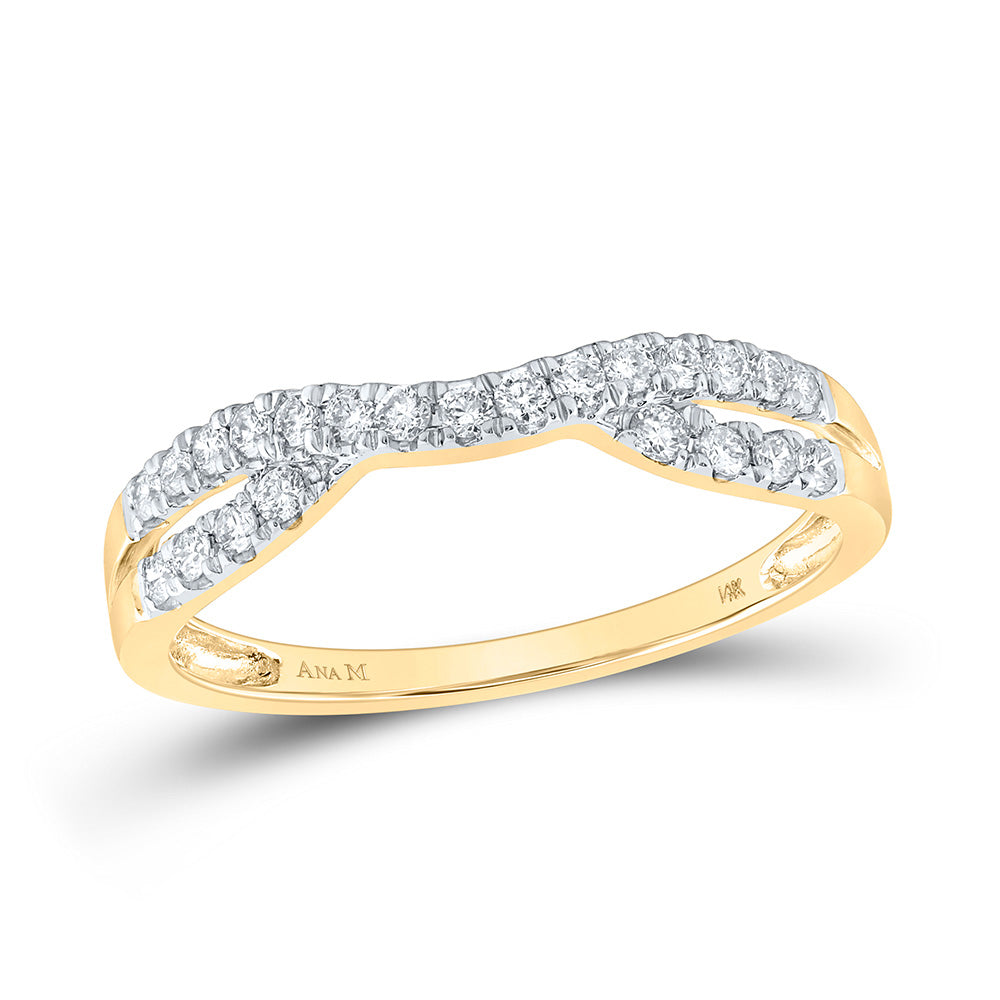 14K Yellow Or White Gold Womens Round Diamond Ring Contour Enhancer Wedding Band 1/4 Cttw, Womens Size: 5-10