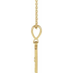 14K Yellow Gold Round 1.5Mm G-H I1 .015 Ct Natural Diamond Sun Necklace, Length: 18 In