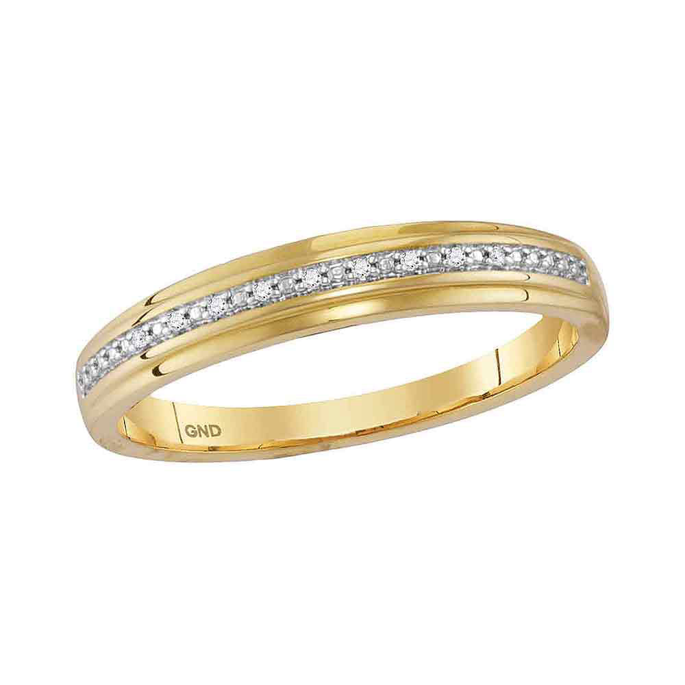 10K Yellow Gold His Hers Round Diamond Cluster Matching Wedding Set 1/10 Cttw, Womens Size: 5-10, Mens Size: 7-13