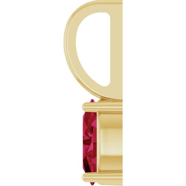 14K Yellow Gold Oval Polished Lab-Grown Gemstone Solitaire Charm/Pendant