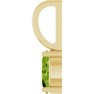 14K Yellow Gold Oval 6 X 4 Mm Natural Peridot Solitaire Charm Pendant