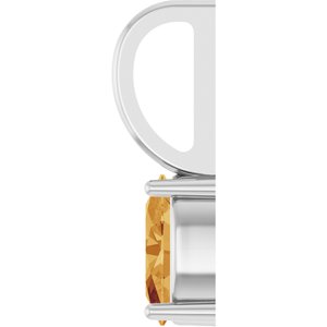 Sterling Silver Oval 6 X 4 Mm Natural Citrine Solitaire Charm Pendant