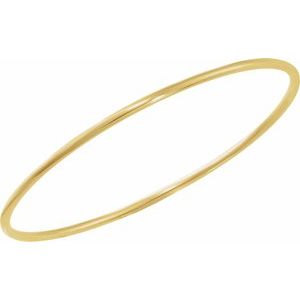 14K Yellow Gold 2 Mm 7 1/2 In Polished Bangle Bracelet