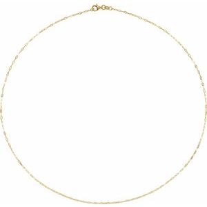 14K Yellow Or White Or Rose Gold Or Sterling Silver 1.25 mm Lobster Clasp Polished Paperclip-Style Chain