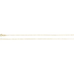 14K Yellow Or White Or Rose Gold Or Sterling Silver 1.25 mm Lobster Clasp Polished Paperclip-Style Chain