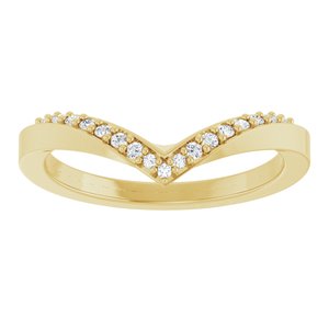 14K Yellow Gold Round 1.2 Mm 1/10 Ctw Lab Grown Diamond Contour Band Size 7
