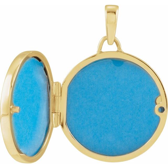 14K Yellow Gold Or Rhodium-Plated Sterling Silver 25.6 X 18 Mm Polished Round Metal Locket