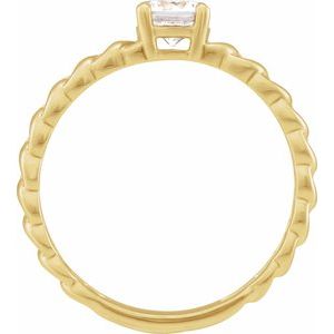 14K Yellow Gold Lab-Grown Diamond Round 5 Mm Polished 1/2 Ct Lab-Grown Diamond Solitaire Ring Size 7