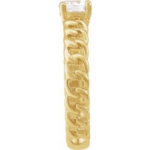 14K Yellow Gold Lab-Grown Diamond Round 5 Mm Polished 1/2 Ct Lab-Grown Diamond Solitaire Ring Size 7