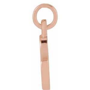 14K Rose Gold Polished Petite Initial Pendant