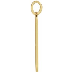 14K Yellow Gold 21.4 X 5 Mm Polished Engravable Heart Bar Pendant