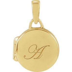 14K Yellow Gold 19.3 X 12 Mm Polished Round Metal Locket