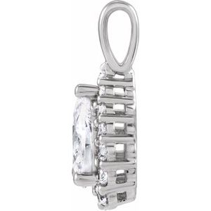 14K White Gold Pear 8 X 5.5Mm G-H 2 1/2 Ctw Lab-Grown Diamond Halo-Style Pendant