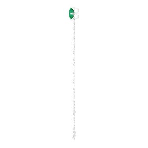 14K White Gold Round 6 Mm Lab-Grown Emerald Solitaire Bracelet, Length: 7.5 In