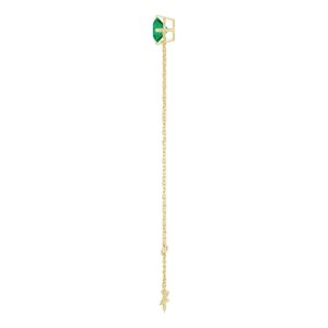 14K Yellow Gold Round 6 Mm Lab-Grown Emerald Solitaire Bracelet, Length: 7.5 In