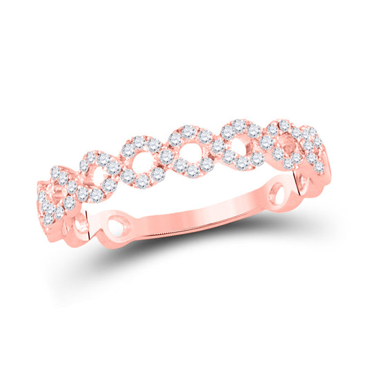 10K Yellow Gold Womens Round Diamond Geometric Stackable Band Ring 1/5 Cttw, Womens Size: 5-10