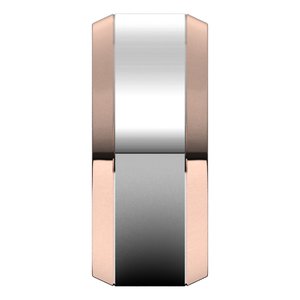 14K Yellow Or White Or Rose Gold Beveled-Edge Flat Band