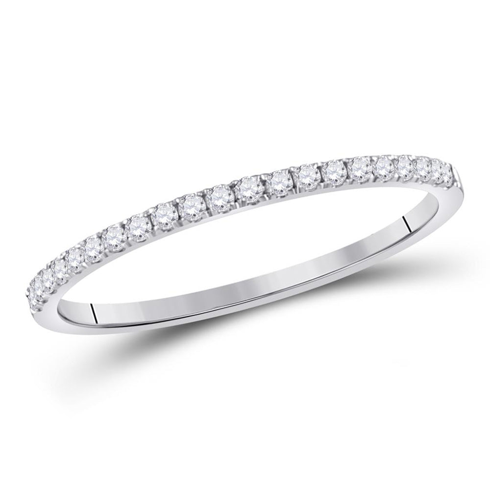 10K Yellow Or White Or Rose Gold Womens Round Diamond Stackable Band Ring , Womens Size: 5-10