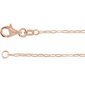 14K Yellow Or White Or Rose Gold Or Sterling Silver 1.25 mm Lobster Clasp Polished Paperclip-Style 7" Chain