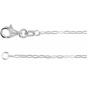 14K Yellow Or White Or Rose Gold Or Sterling Silver 1.25 mm Lobster Clasp Polished Paperclip-Style 7" Chain