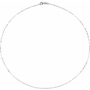 14K Yellow Or White Or Rose Gold Or Sterling Silver 1.25 mm Lobster Clasp Polished Paperclip-Style Chain