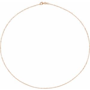 14K Yellow Or White Or Rose Gold Or Sterling Silver 1.25 mm Lobster Clasp Polished Paperclip-Style Chain