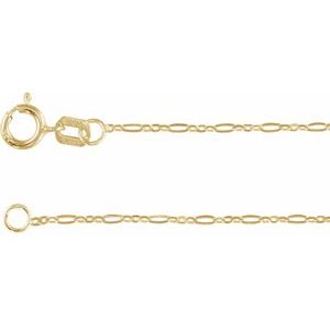 14K Yellow Gold Brilliant Figaro Chain, Length: 7 In, Width: 1.25 Mm