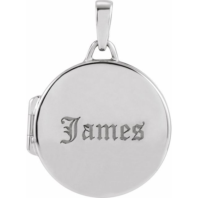 14K Yellow Gold Or Rhodium-Plated Sterling Silver 25.6 X 18 Mm Polished Round Metal Locket