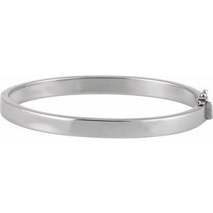 Sterling Silver 6 Mm 7 In Polished Tube Hinged Bangle Bracelet