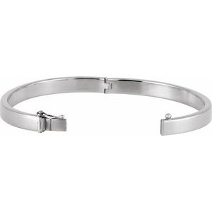 Sterling Silver 6 Mm 7 In Polished Tube Hinged Bangle Bracelet