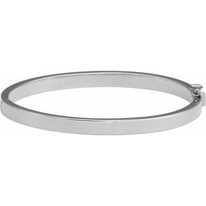 Sterling Silver 5 Mm 7 In Polished Tube Hinged Bangle Bracelet