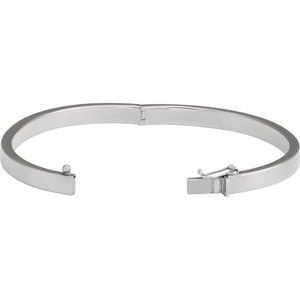 Sterling Silver 5 Mm 7 In Polished Tube Hinged Bangle Bracelet