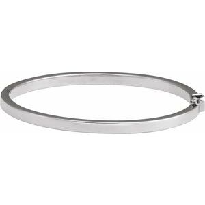 Sterling Silver 4 Mm 7 In Polished Tube Hinged Bangle Bracelet