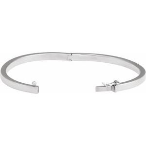 Sterling Silver 4 Mm 7 In Polished Tube Hinged Bangle Bracelet